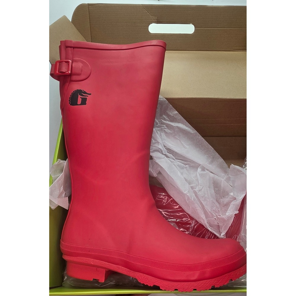 Gator Waders Womens Red Rubber Rain Boots Tall Waterproof Garden Shoes Size 9